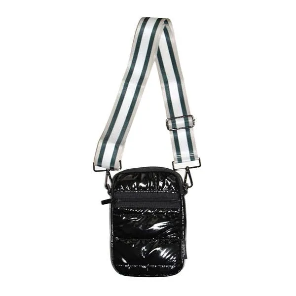 Puffer Camera Phone Crossbody Shoulder Bag Black Onyx