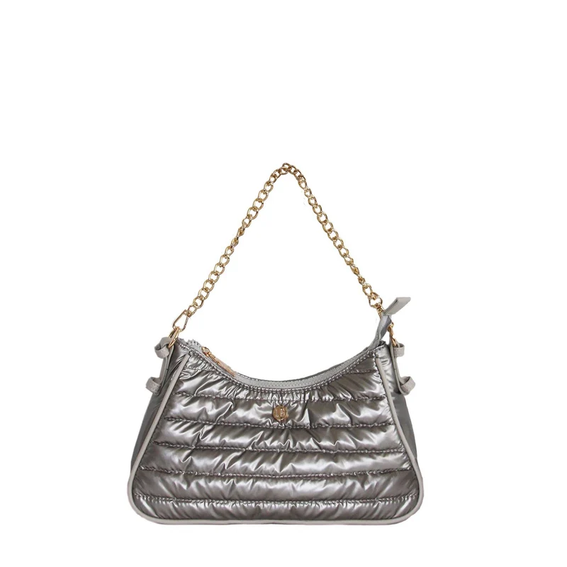 Puffer Shoulder or Crossbody Bag Gray