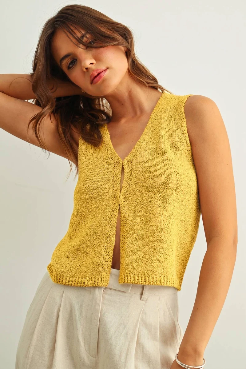 Beige Knit Vest