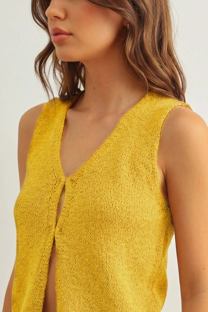Beige Knit Vest