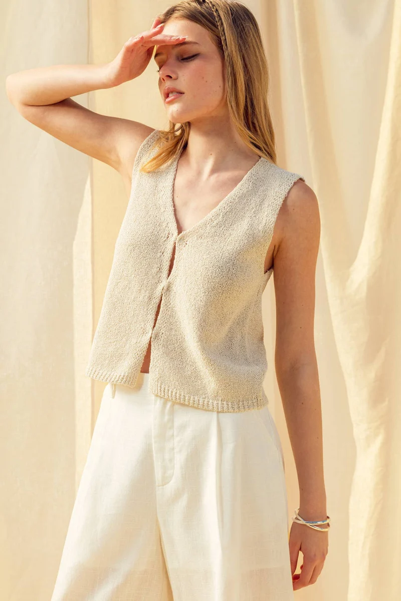 Beige Knit Vest