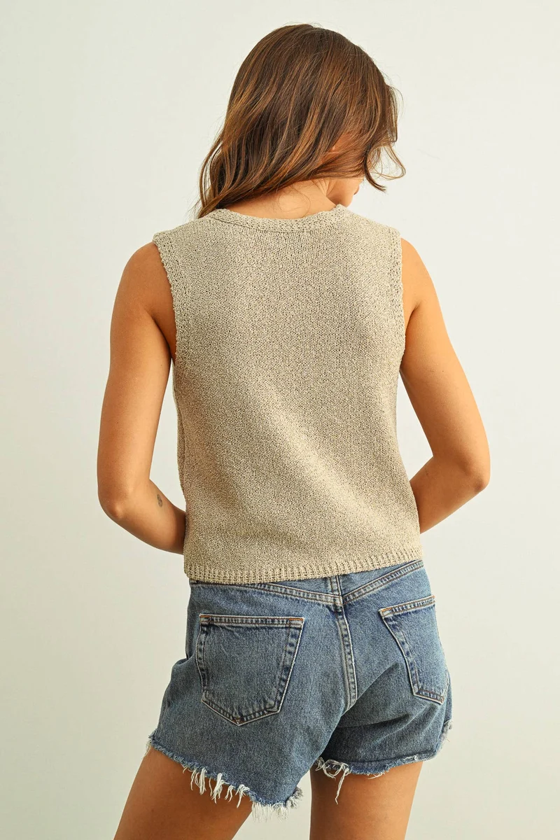 Beige Knit Vest