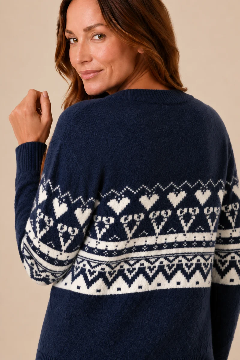 Le chandail en jacquard marine