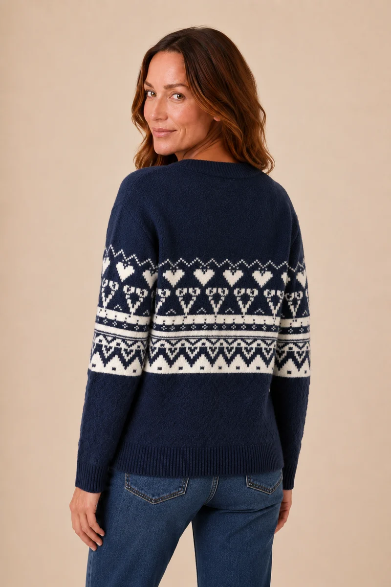 Le chandail en jacquard marine