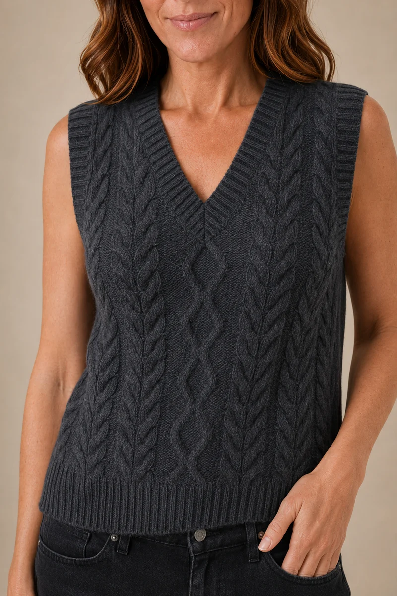 La camisole en tricot torsadé