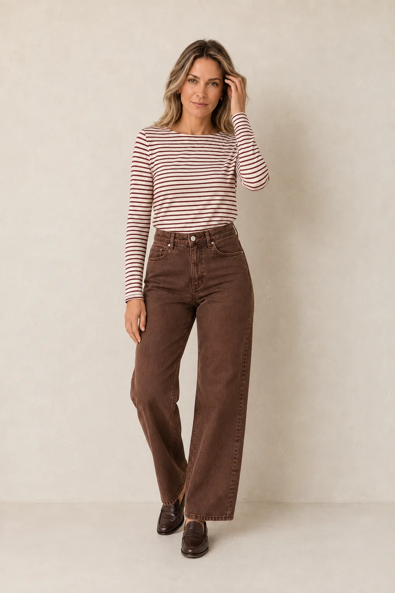Le jean jambe large de couleur | Modèle Lily