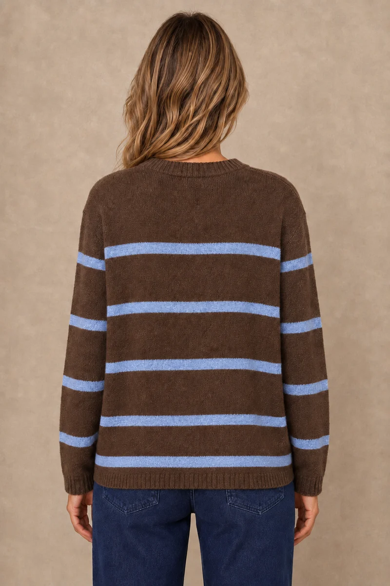 Le cardigan rayé à manches longues