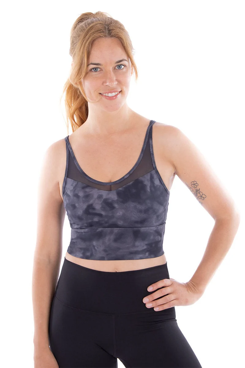 Soutien de yoga tie-dye insertion filet