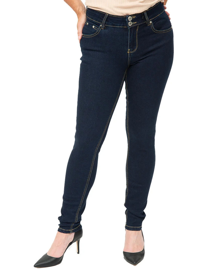 Jean étroit taille régulière | Modèle 2 boutons