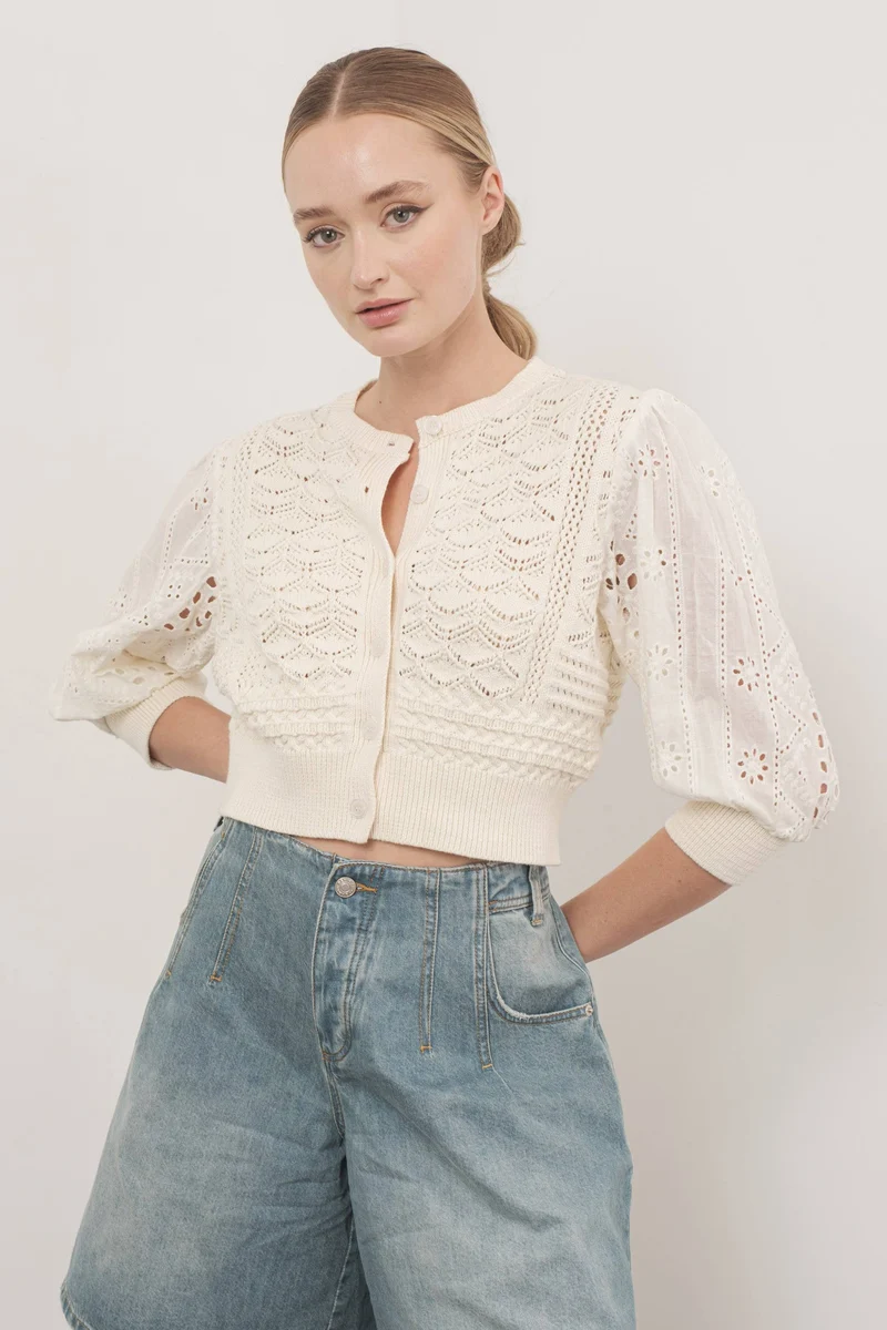 Cream Cardigan Sweater