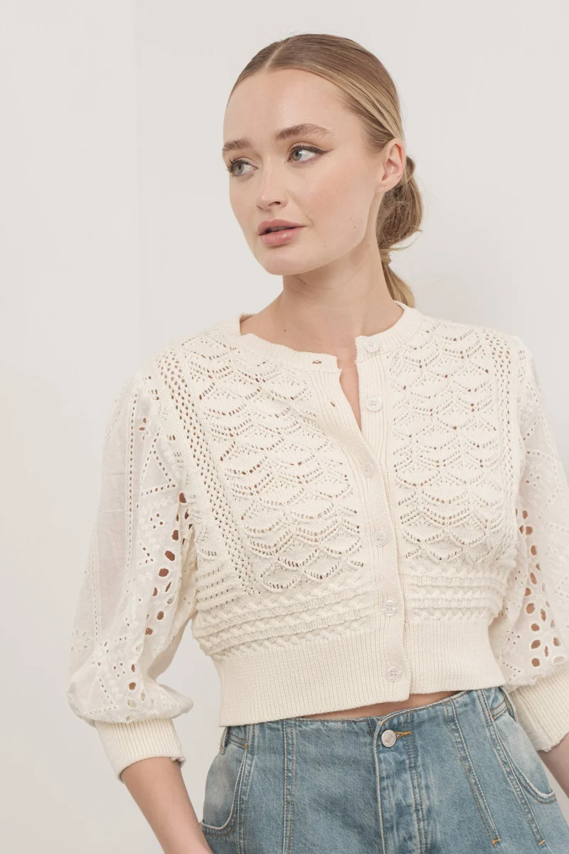 Cream Cardigan Sweater
