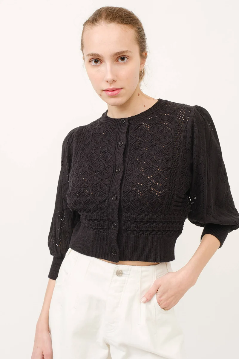 Lt Blue Cardigan Sweater