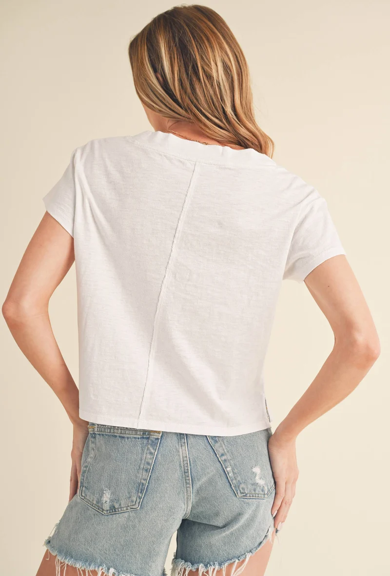 Short Sleeve V Neck sky