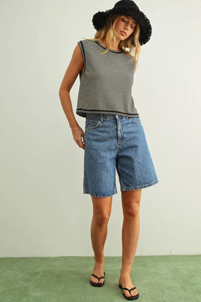 Pinstripe knit Tank