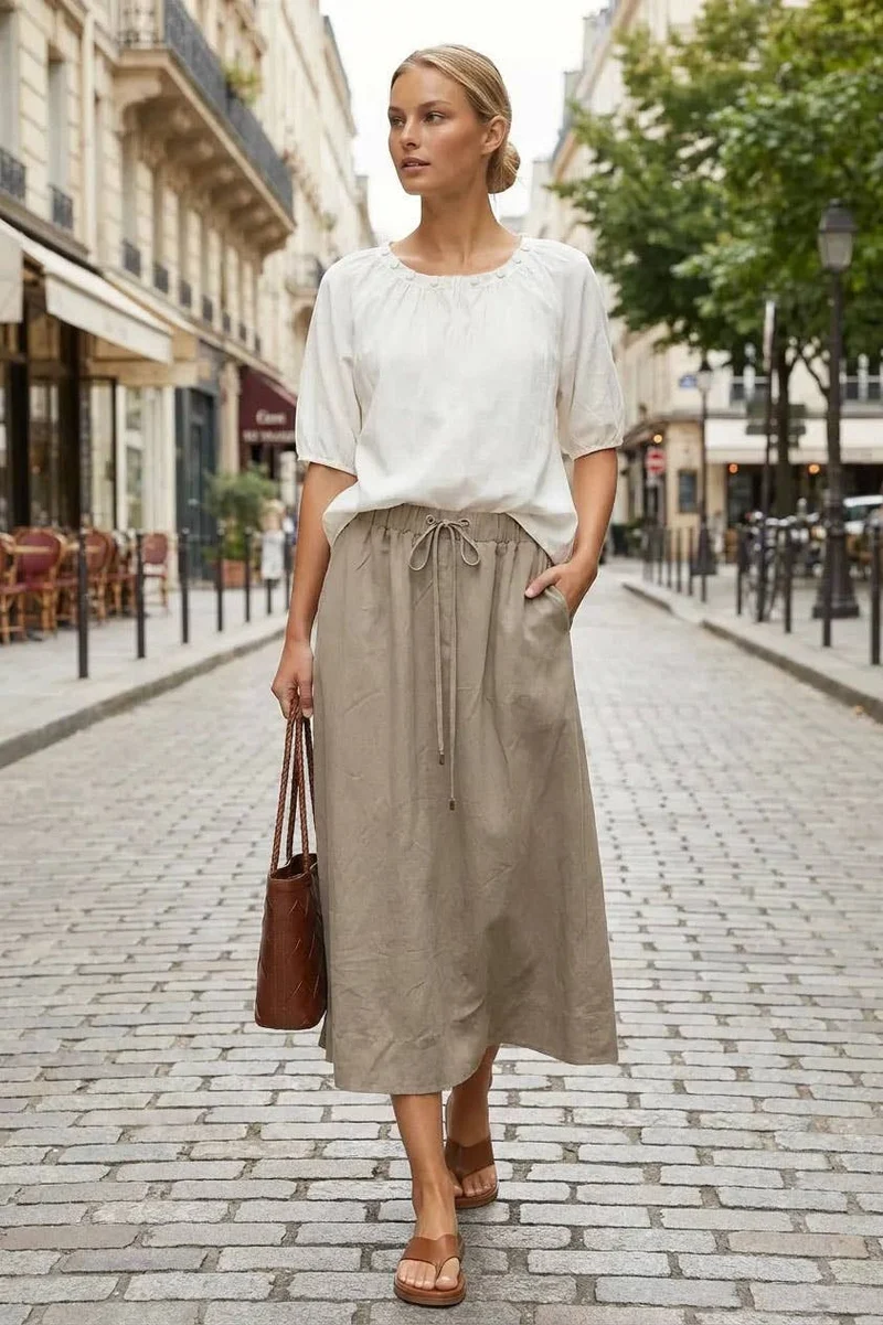 A-Line Midi Skirt