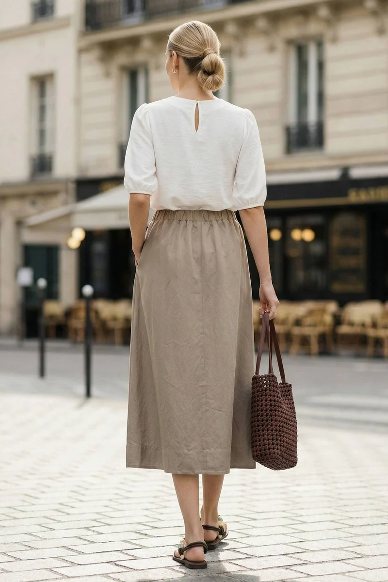 A-Line Midi Skirt