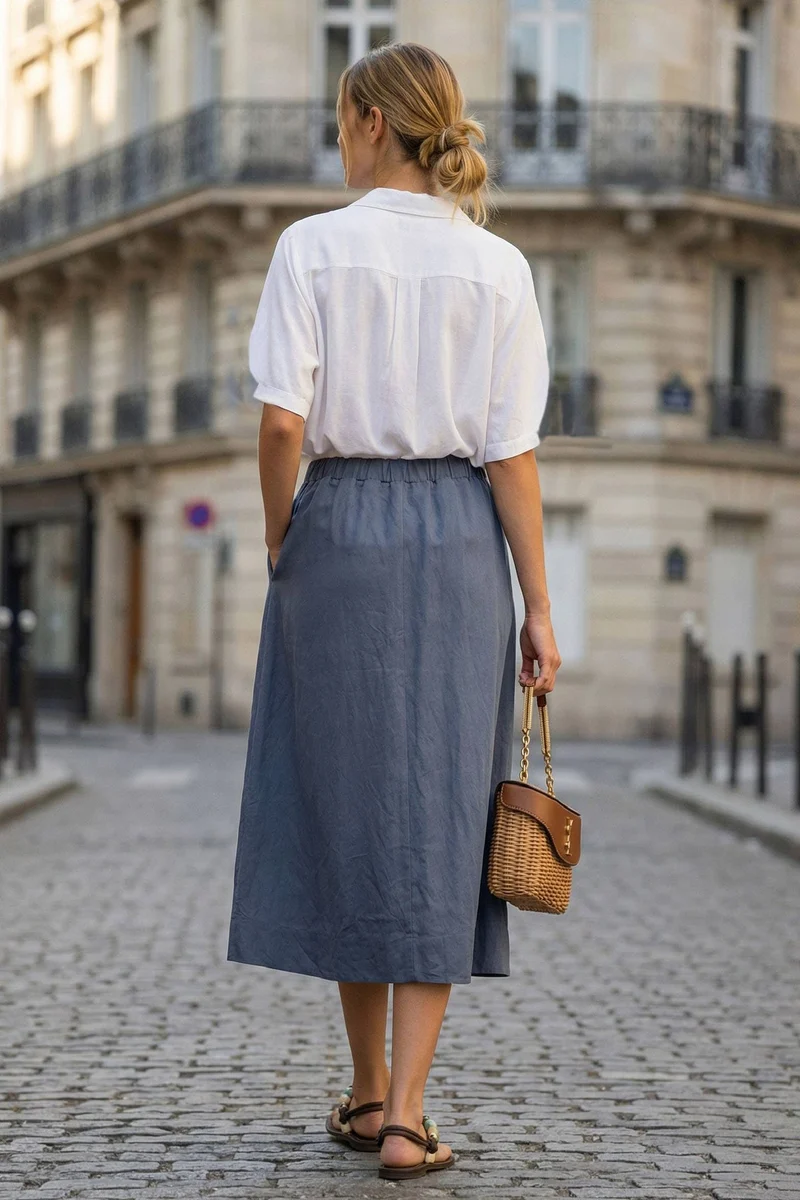 A-Line Midi Skirt