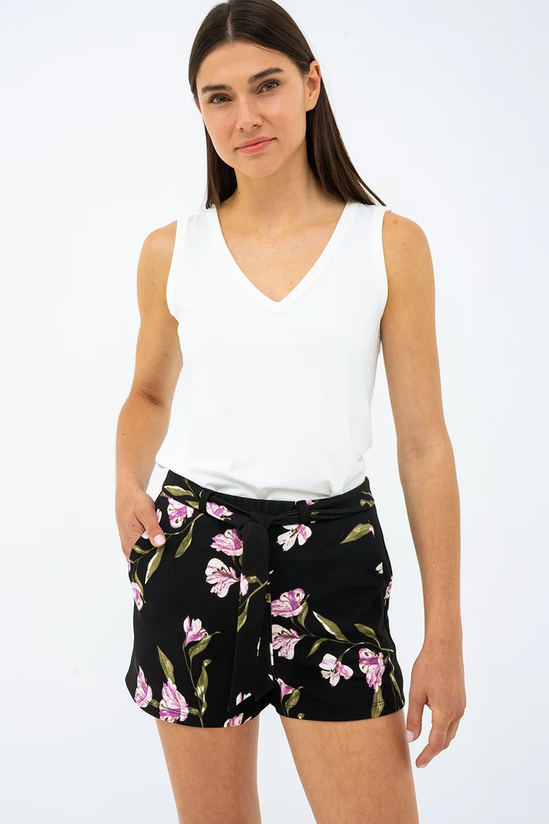 Le short imprimé ceinture à nouer