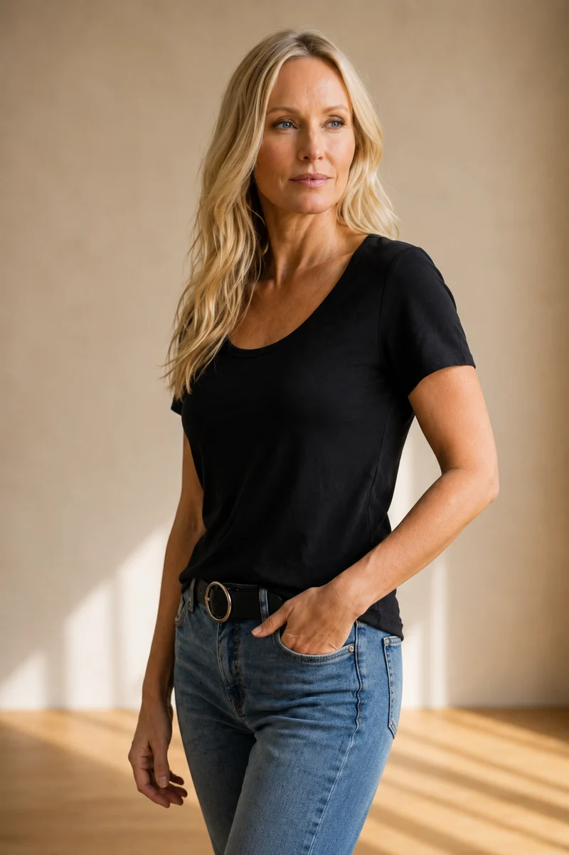 Le t-shirt à col dégagé ultra doux