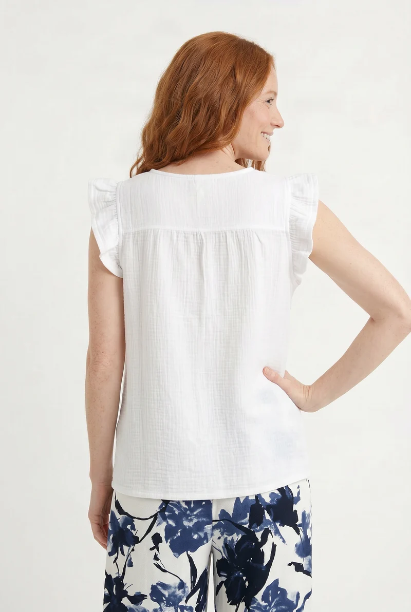 La blouse manches à volants