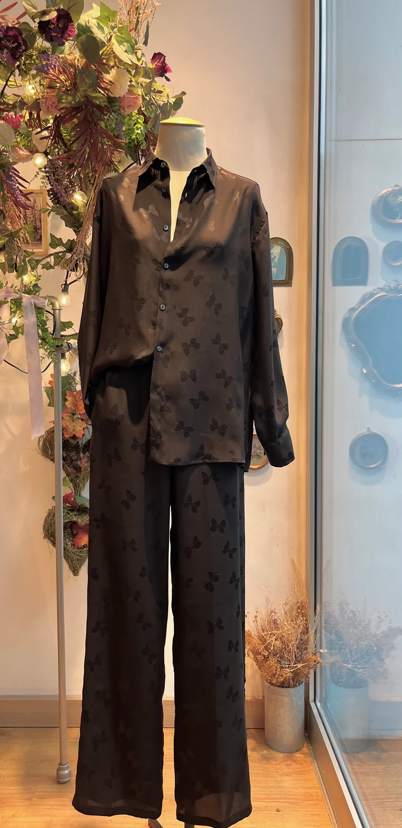 Pantalon en onyx Modigliani avec nœuds