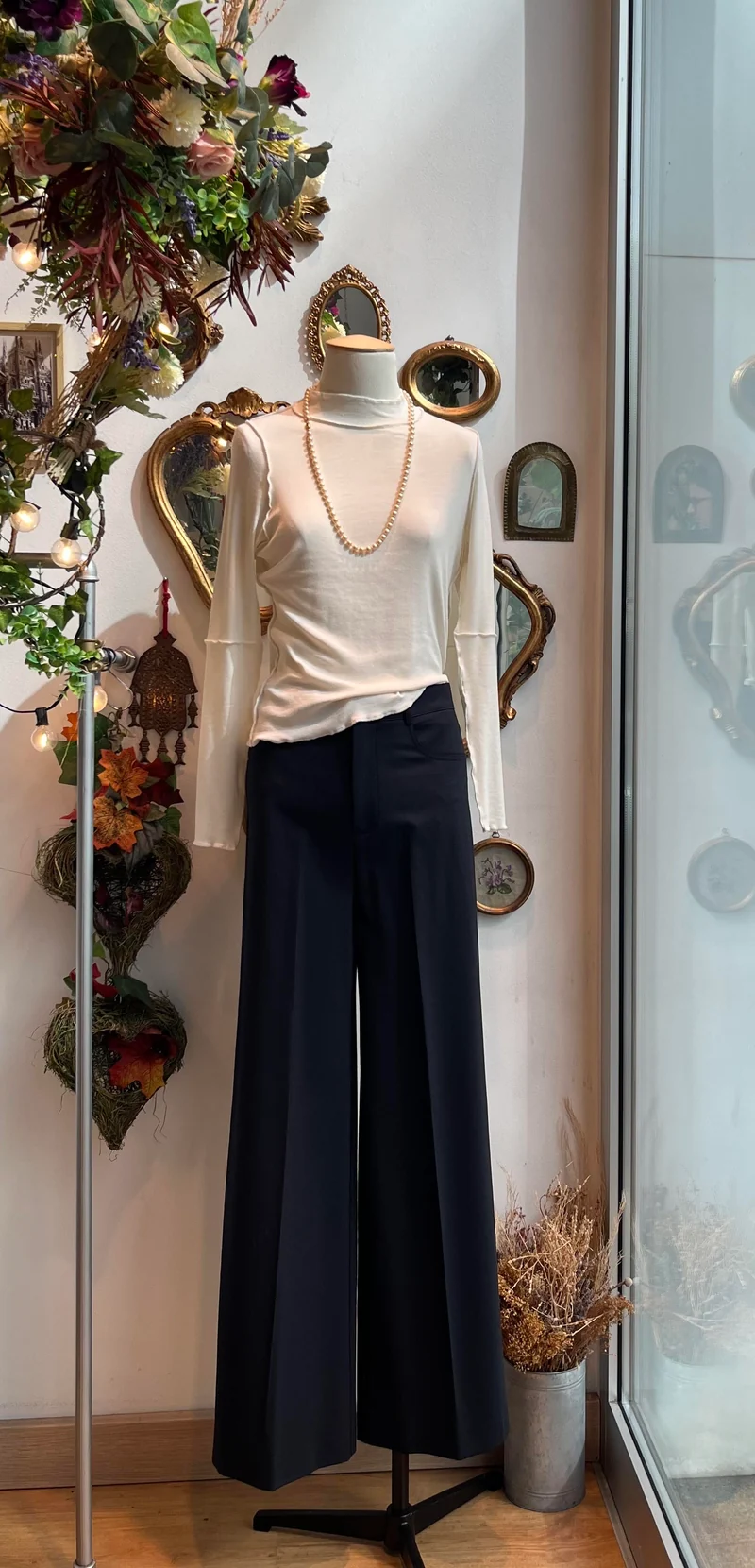 Pantalon bleu large