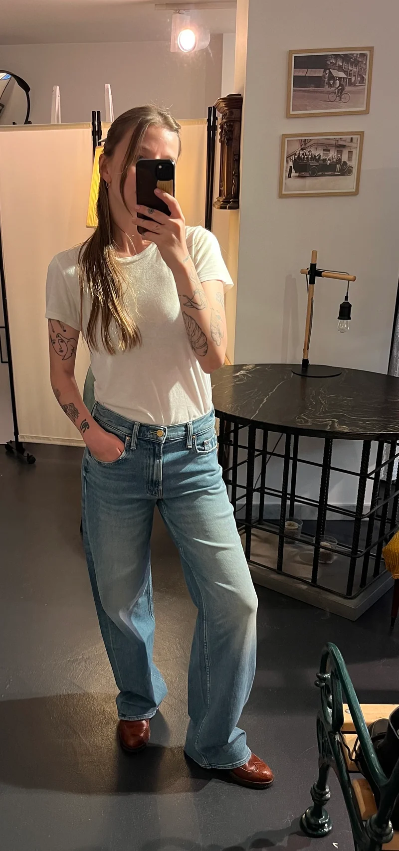 Jean ample à jambes larges