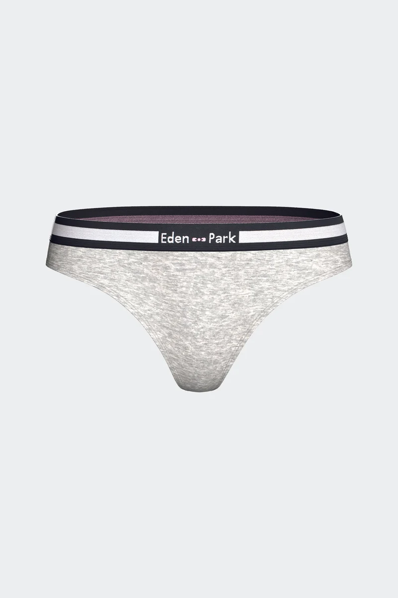 Tanga uni en coton stretch gris