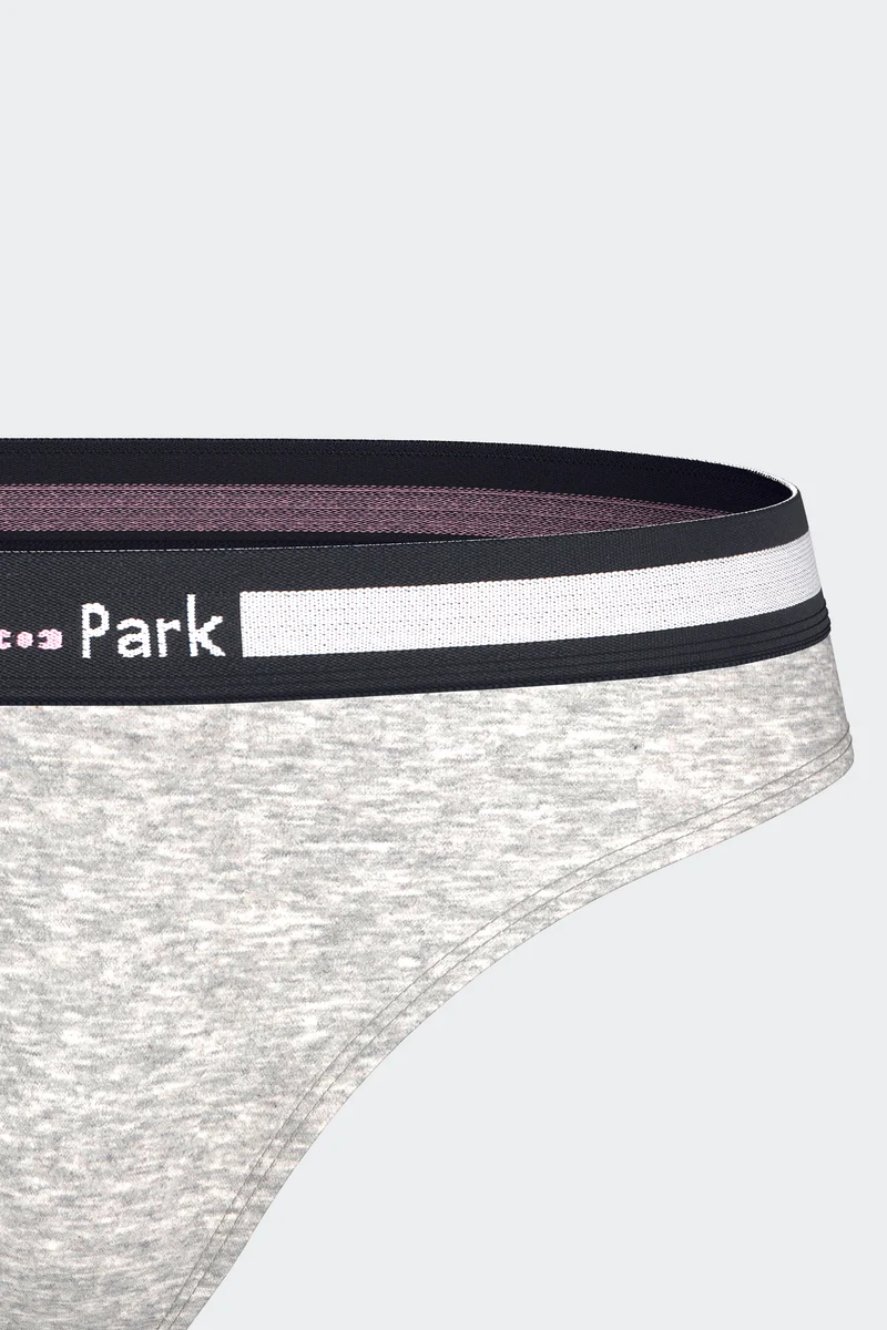 Tanga uni en coton stretch gris