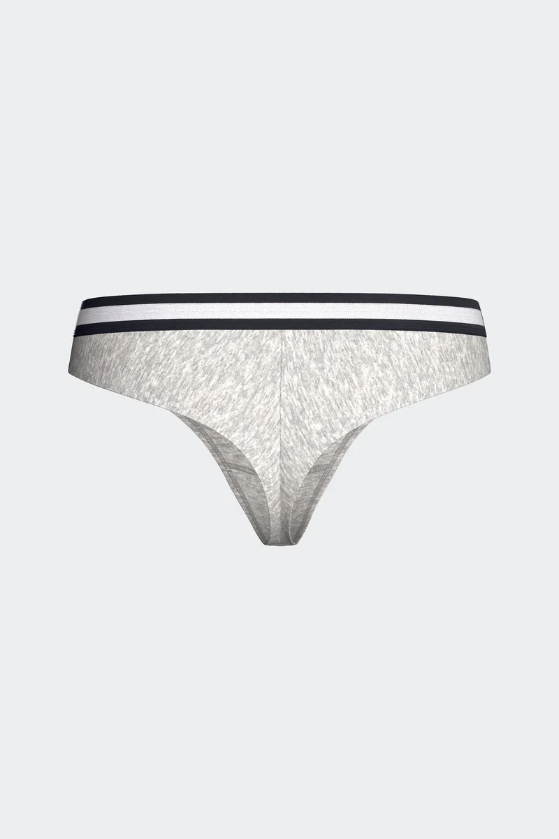 Tanga uni en coton stretch gris