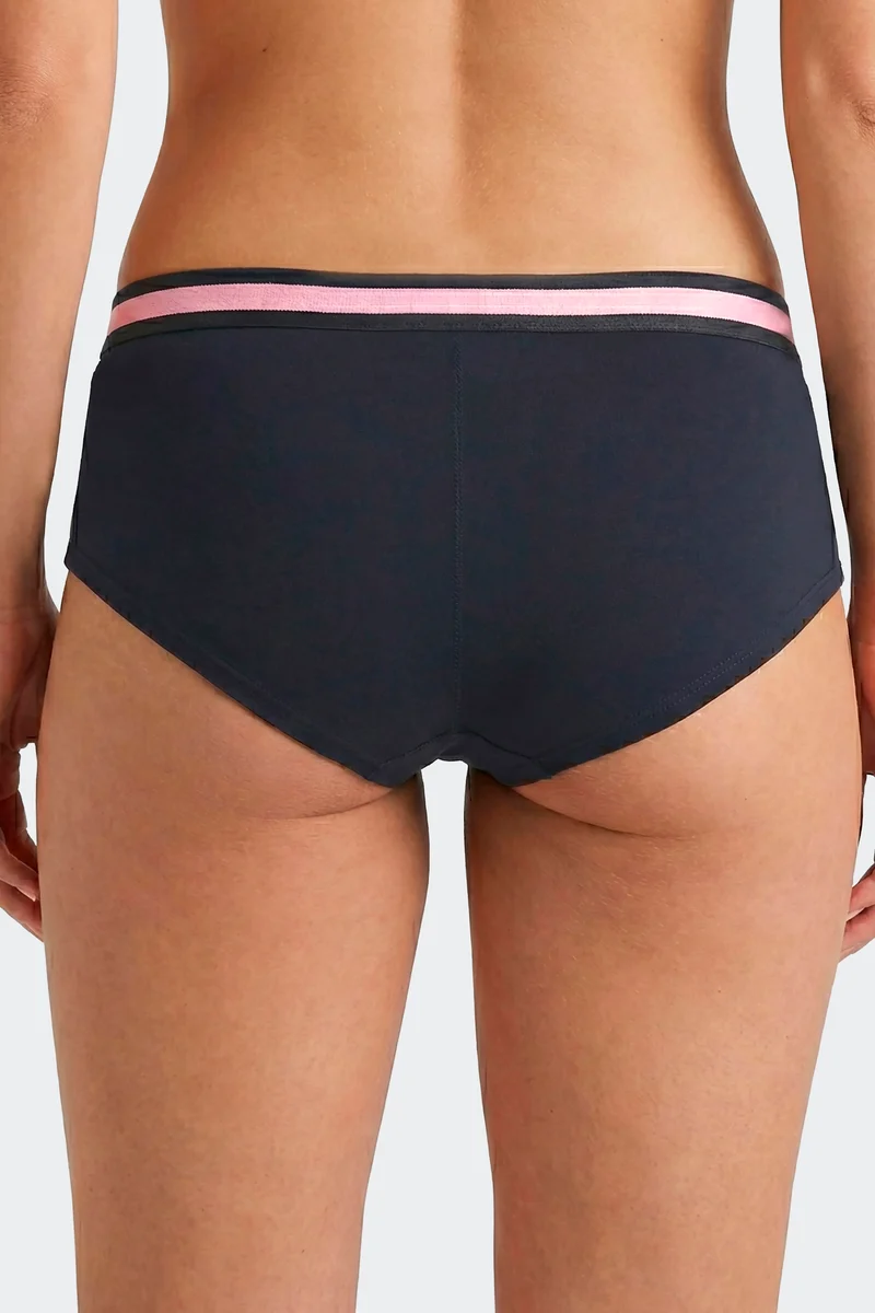 Shorty uni en coton stretch marine