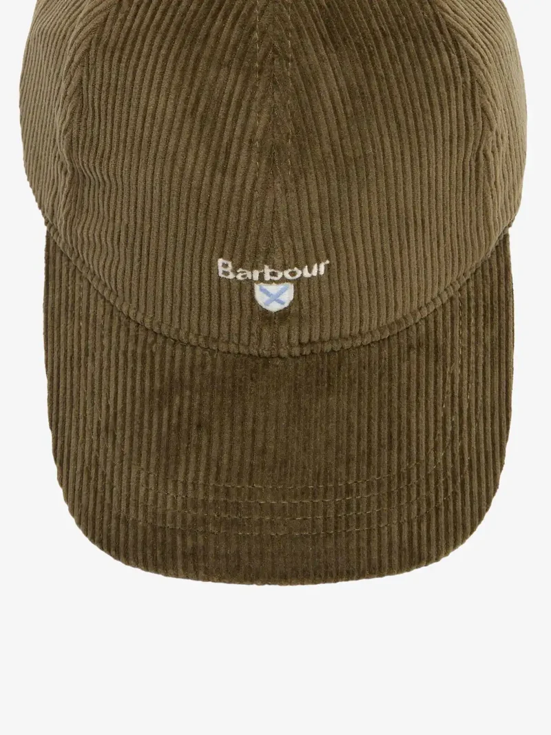 Casquette Barbour kaki en velours
