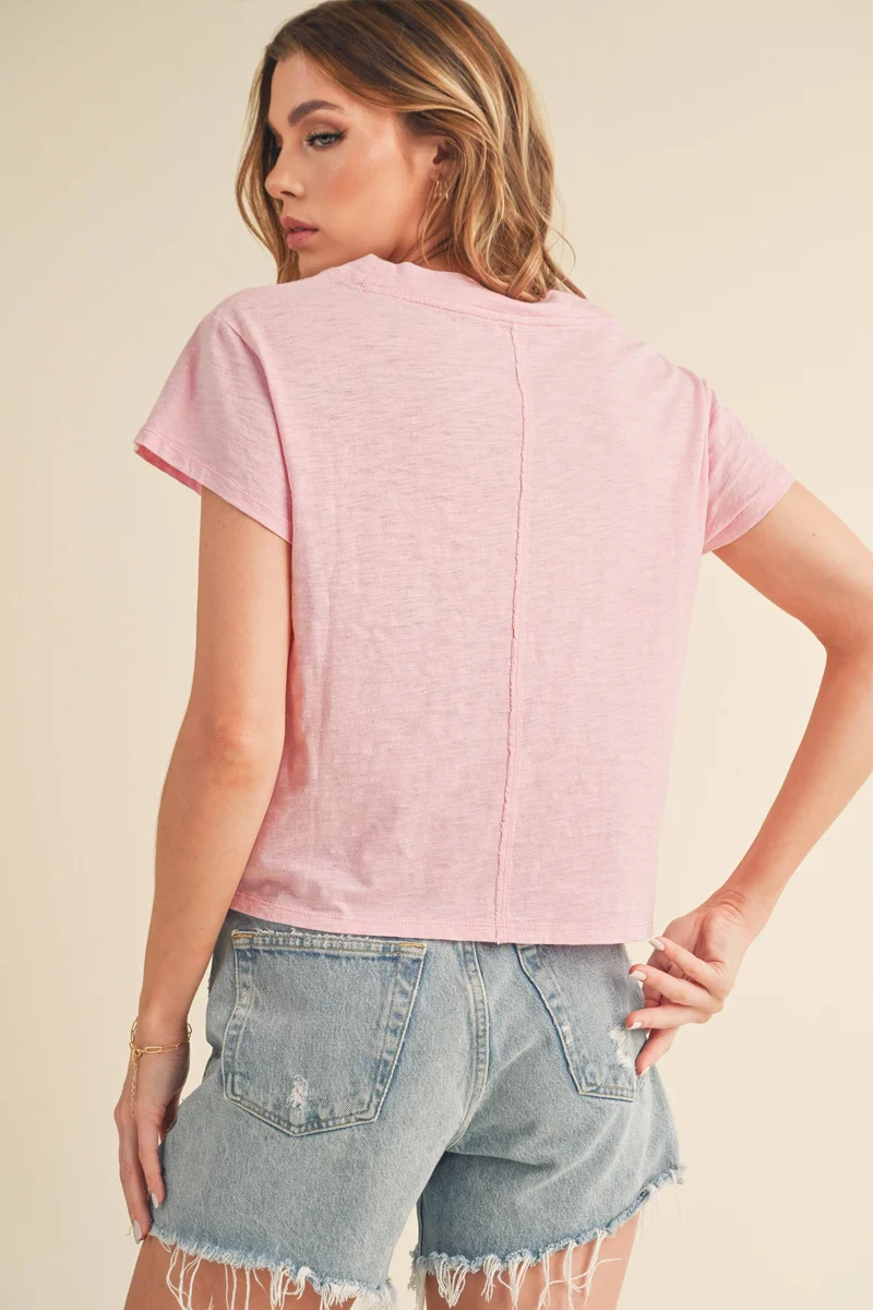 8281DK Til V-Neck Baby Top: Oat / Contemporary / L