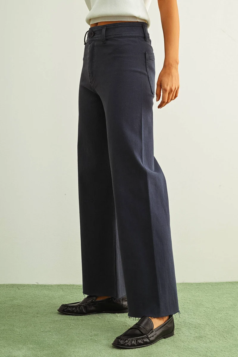 Ecru straight Wide Leg Pant