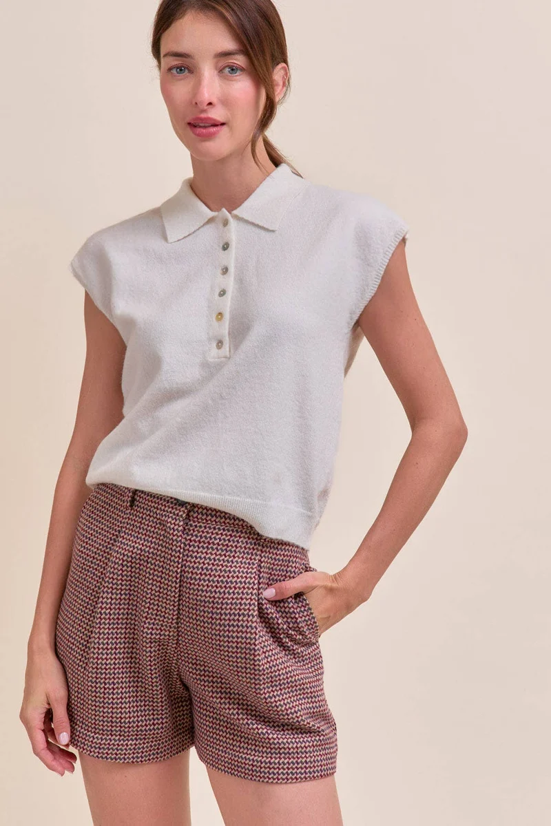 Cap Sleeve Sweater Ivory