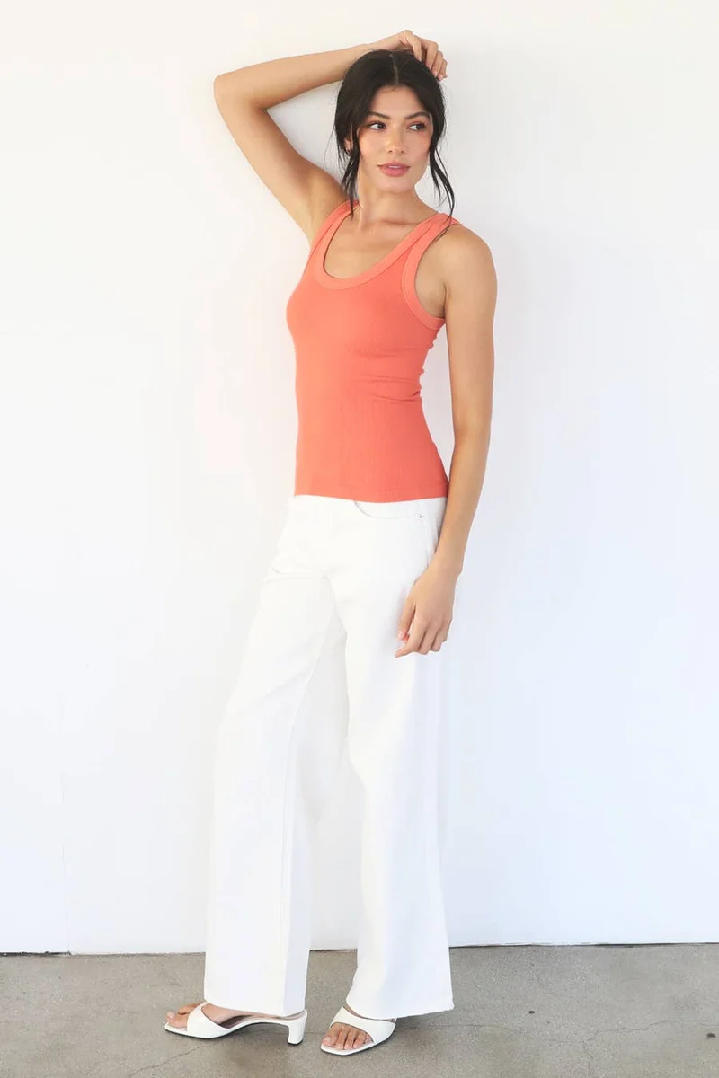 Ribbed Tank Blue