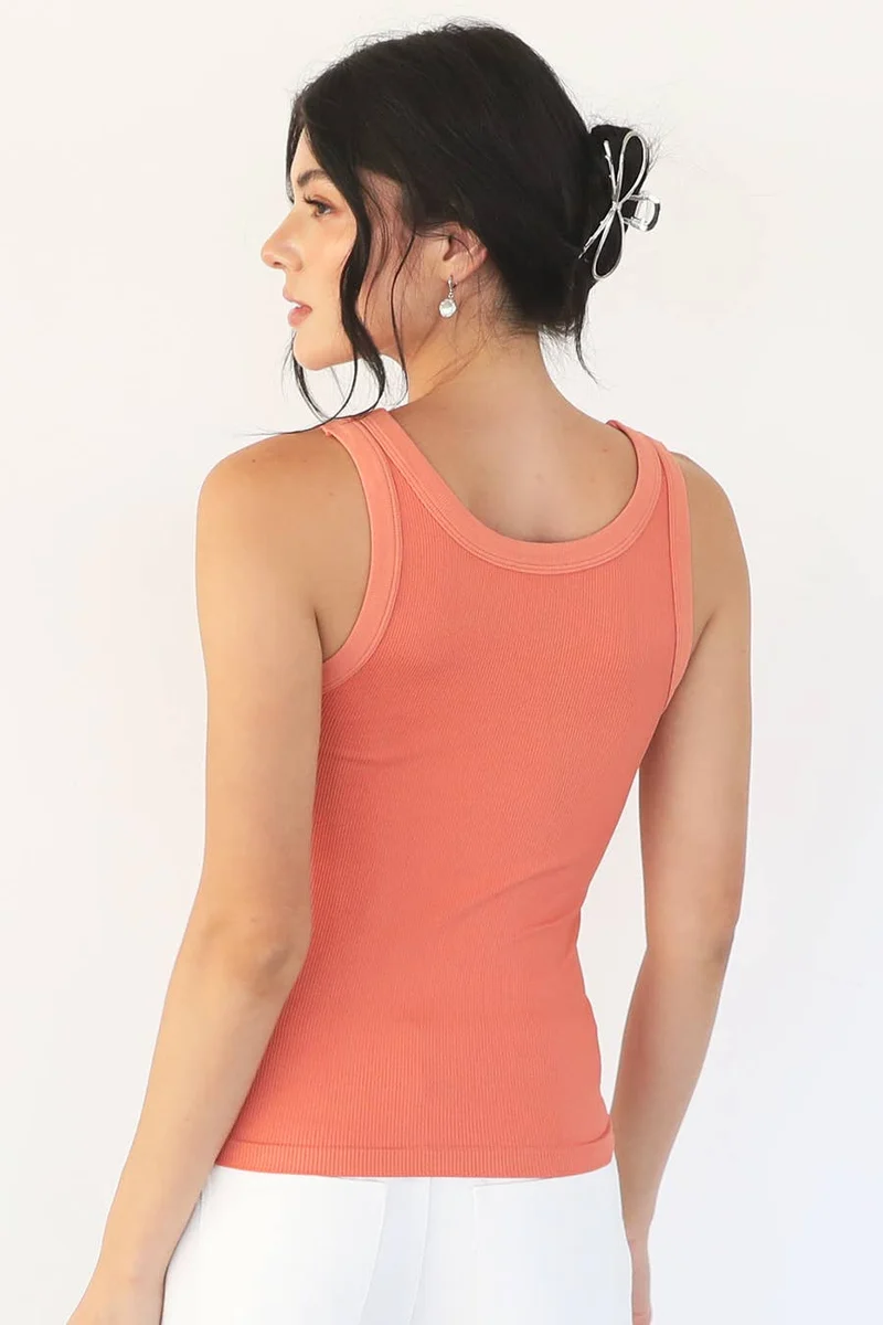 Ribbed Tank Blue