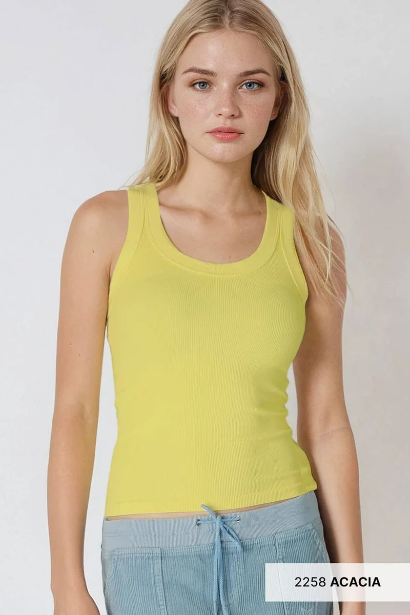 Ribbed Tank Blue
