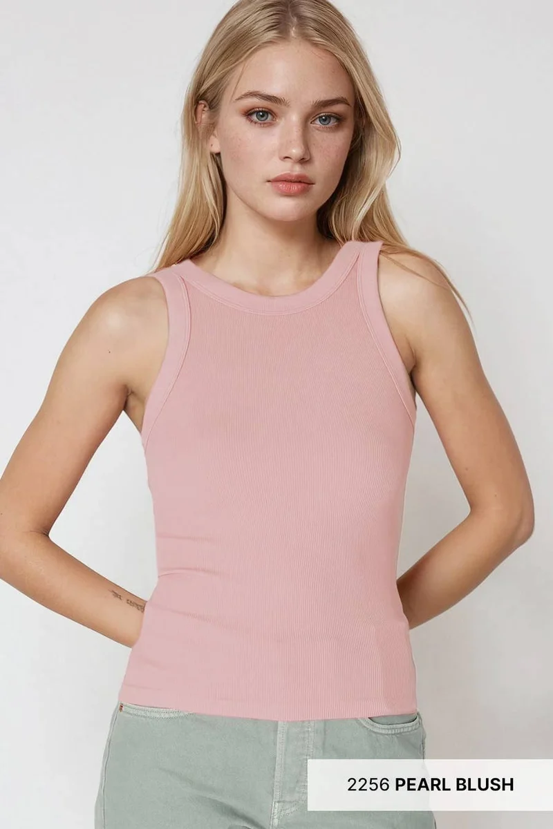 Ribbed Tank Blue