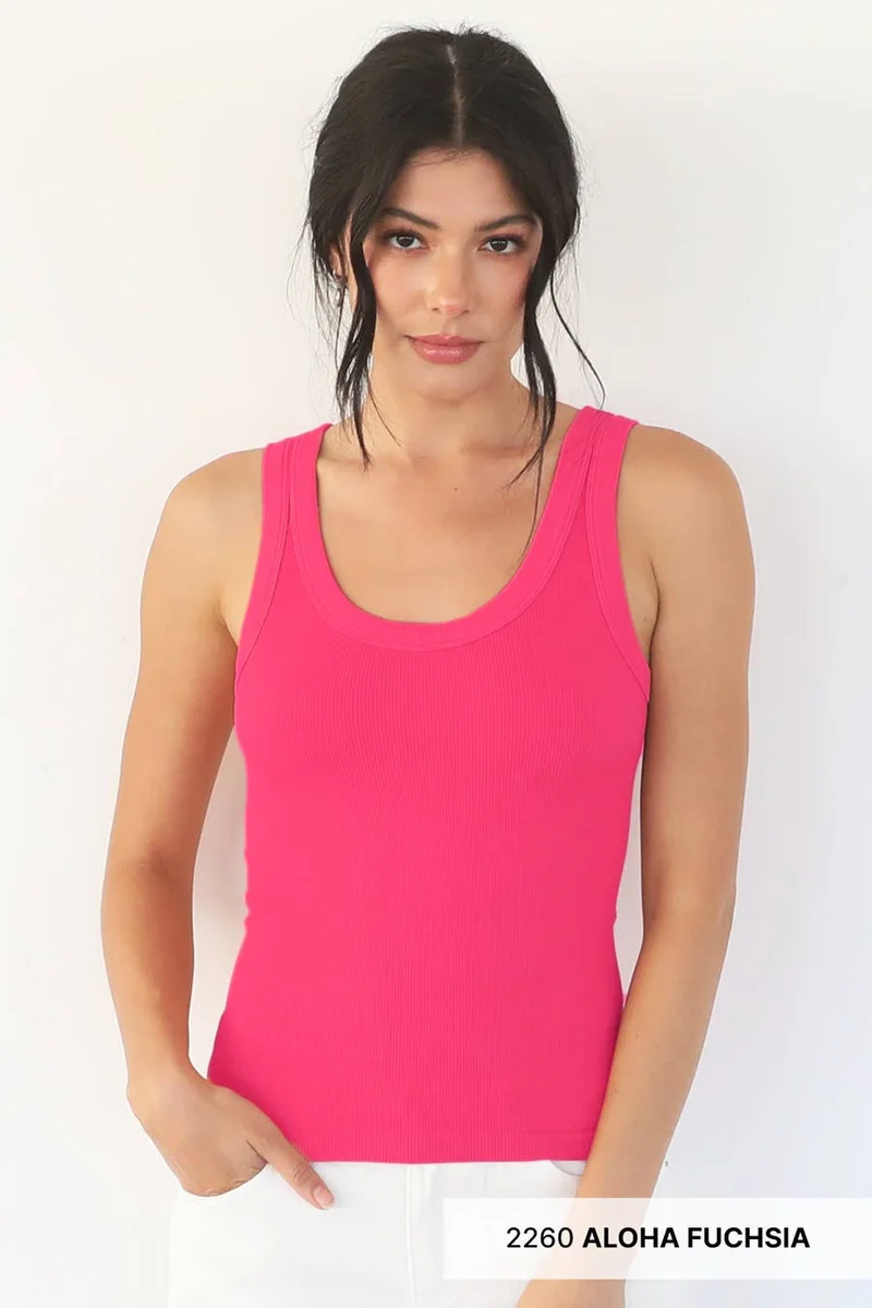 Ribbed Tank Blue
