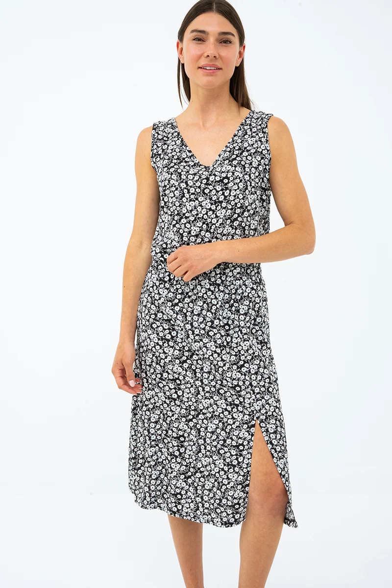 La camisole fleurie noir & blanc