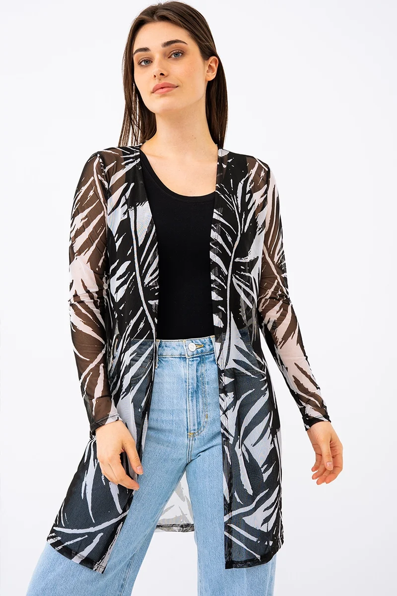 Le cardigan long diaphane