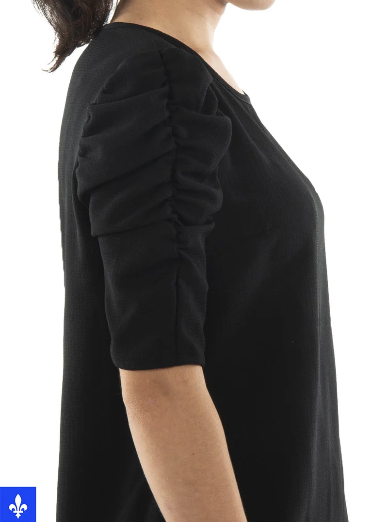Blouse à manches froncées | Fabriquée au Québec