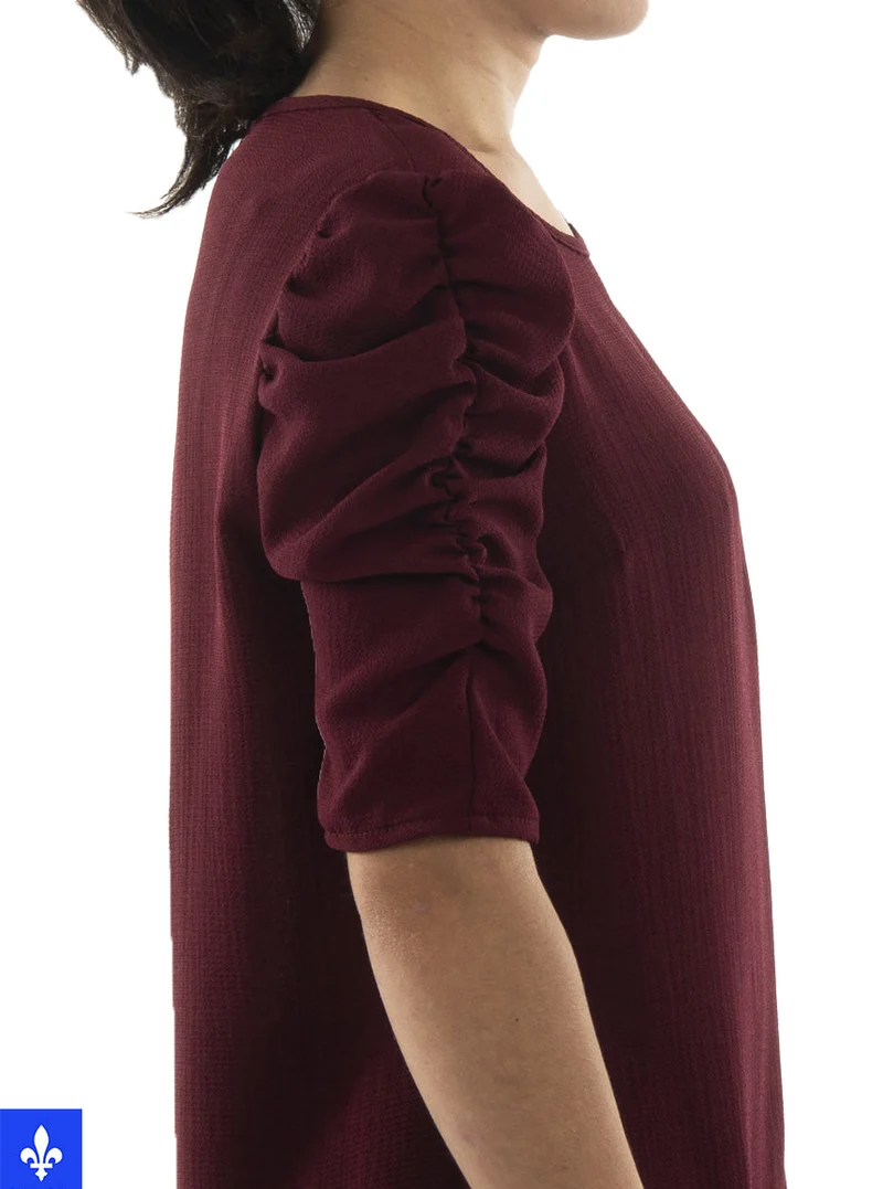 Blouse à manches froncées | Fabriquée au Québec