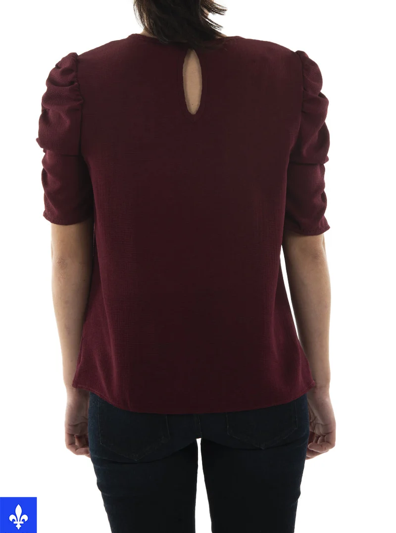Blouse à manches froncées | Fabriquée au Québec