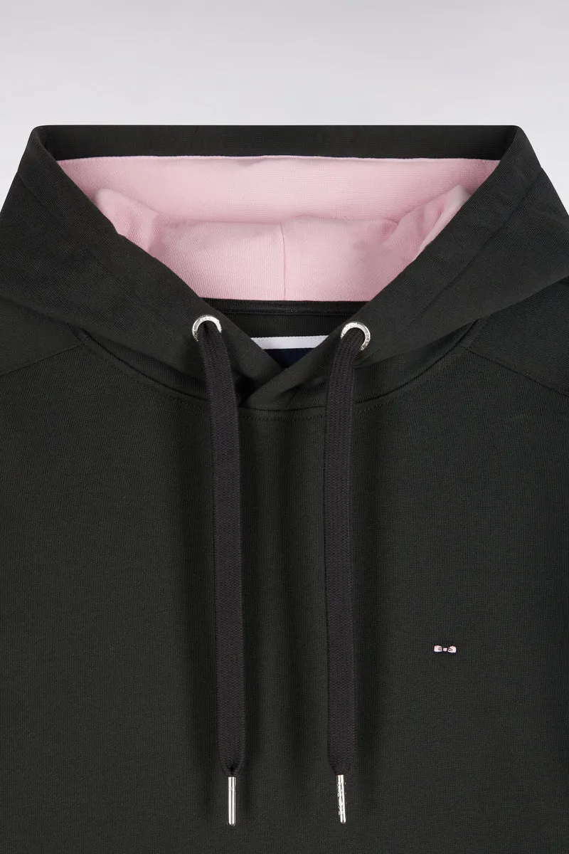 Sweatshirt à capuche en coton kaki à découpes de manches coupe droite