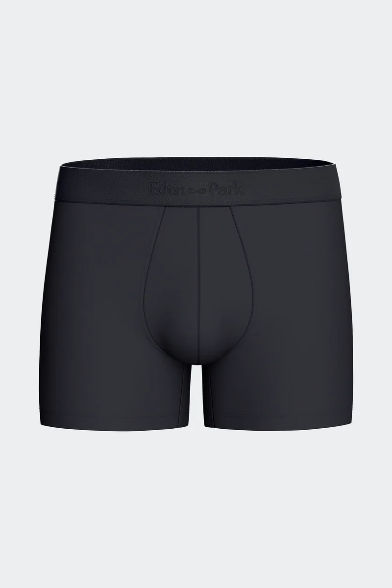 Lot de 2 boxers en jersey de coton stretch unis marine et imprimés pois ciel