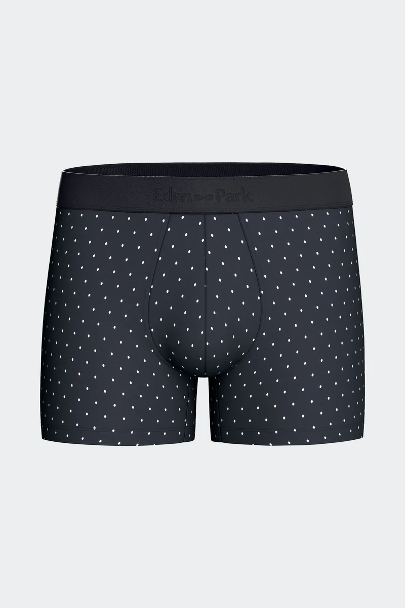 Lot de 2 boxers en jersey de coton stretch unis et imprimés pois marine