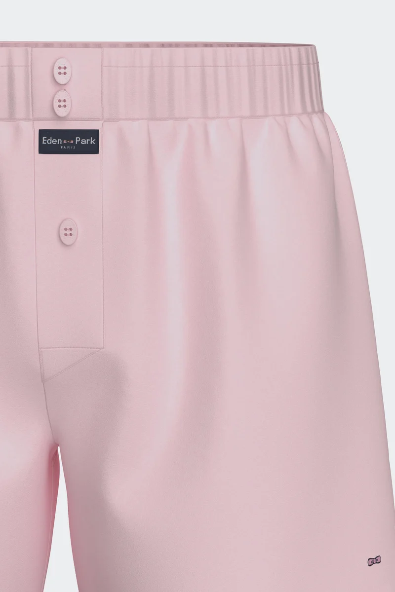 Caleçon en popeline de coton rose