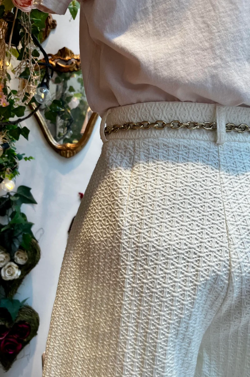 Pantalon taille haute blanc